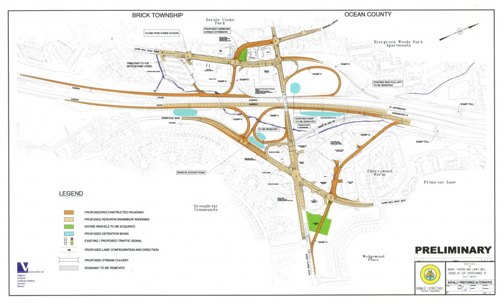 Ocean County's plan for Parkway Interchange 91 in Brick. (Photo: Ocean County Department of Engineering)