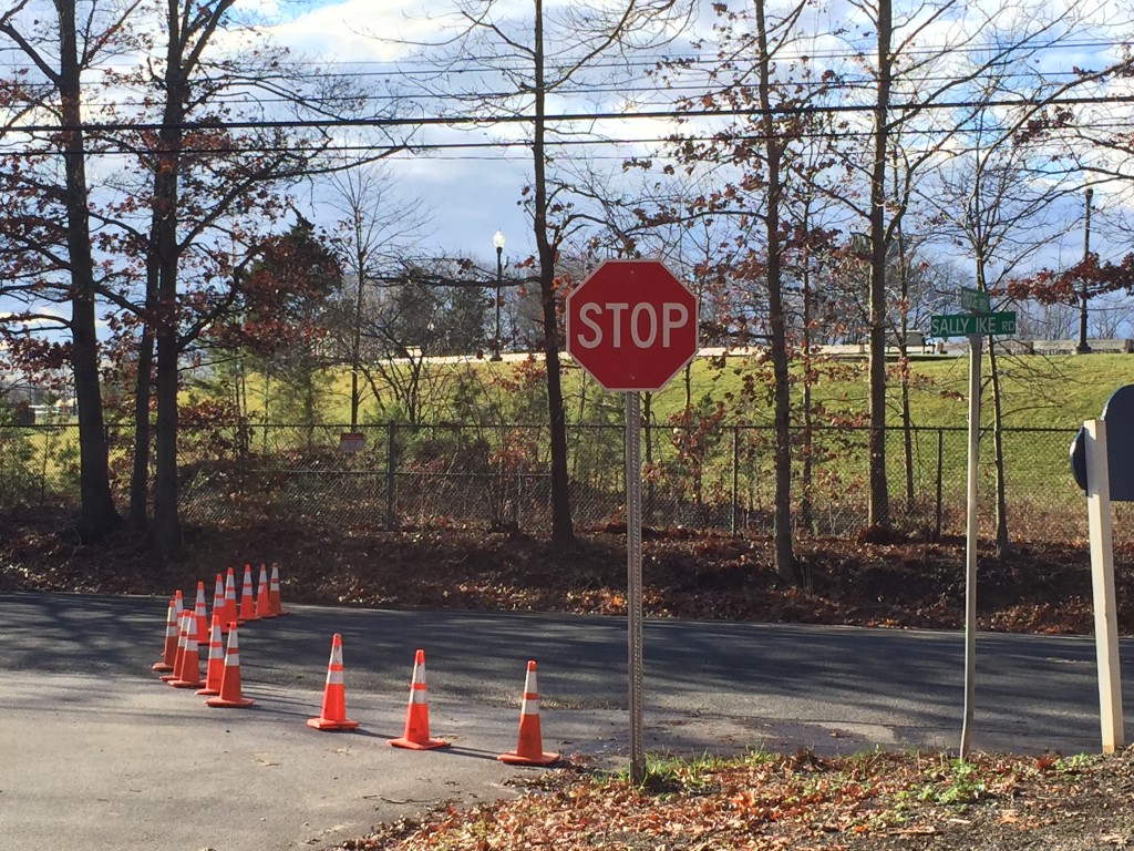 A blocked off area of Sally Ike Road and Ridge Road in Brick, Dec. 25, 2014. (Photo: Daniel Nee)