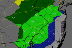 Snowfall predictions for New Jersey, Monday, Jan. 12, 2015. (Credit: National Weather Service)