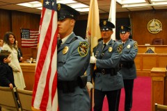 Brick police officers open the Brick council meeting, Feb. 17, 2015. (Photo: Brick Twp. Police)