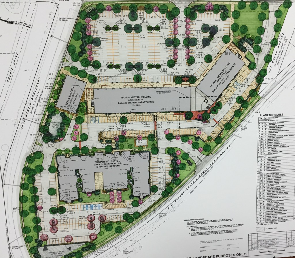 A proposed hotel, apartment and retail complex in Brick, N.J. (Photo: Daniel Nee)