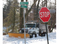 A Brick Township dump truck broken down at Tanager Way, Dec. 27, 2010.