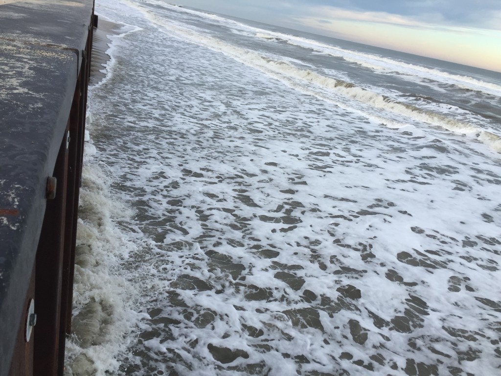 Brick's steel sea wall revetment following the Jan. 2016 nor'easter. (Photo: Daniel Nee)