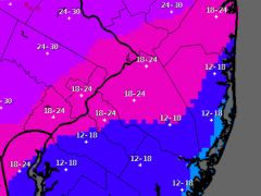 Updated snow totals, Jan. 23, 2016. (Credit: NWS)