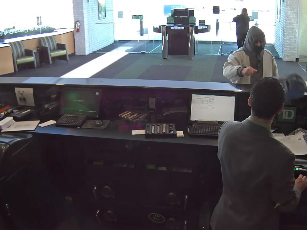 The suspect in a robbery of the TD Bank in Brick, Feb. 22, 2016. (Photo: Brick Twp. Police)