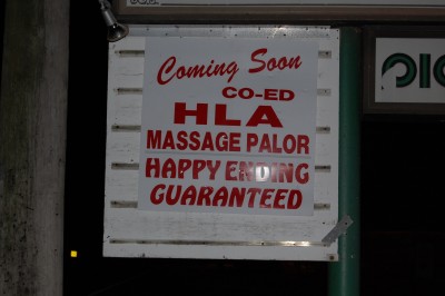 A sign, posted as a prank, outside the Herbertsville Deli. (Photo: Daniel Nee)