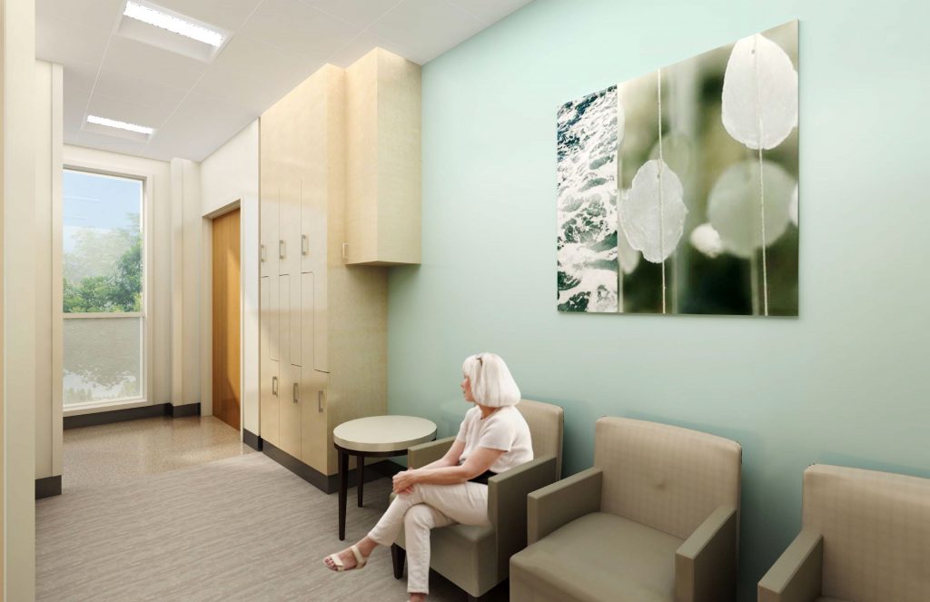 A rendering detailing the new cancer center at Ocean Medical Center. (Credit: Meridian Health)