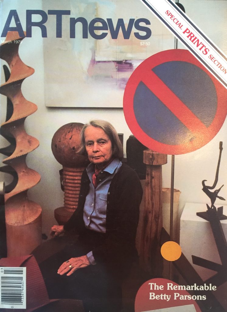 Malpass' sculpture featured in the background on the cover of Art News magazine. (Photo: Cathy Malpass)