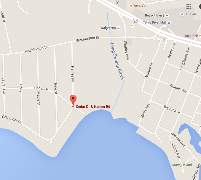Cedar Drive and Haines Road, Toms River. (Credit: Google Maps)