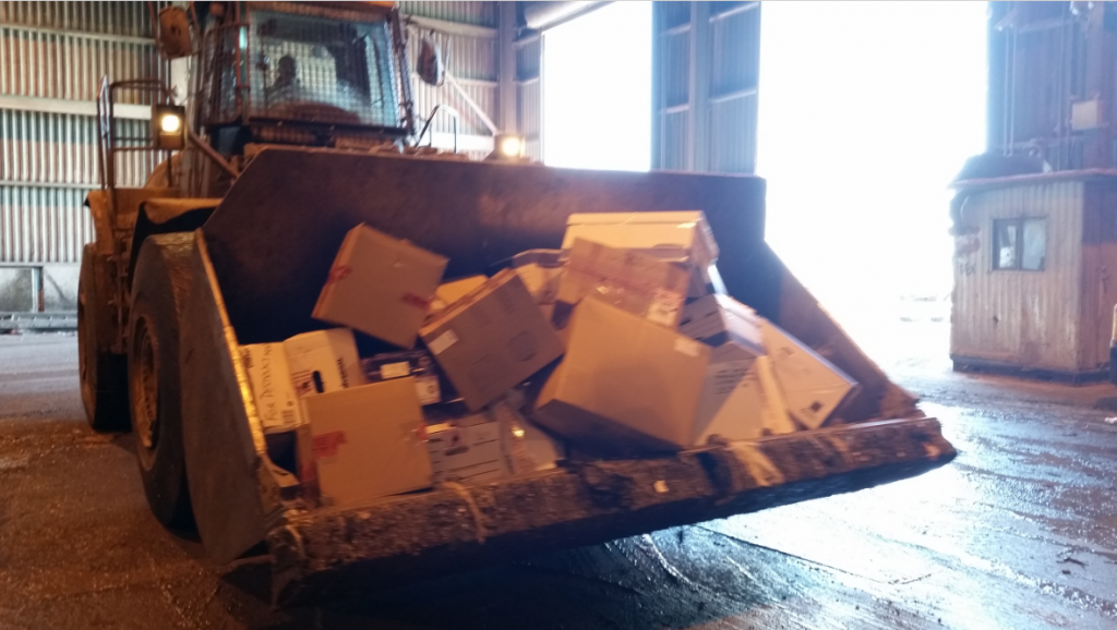 Thousands of pounds of unused prescription drugs being hauled away. (Photo: OCPO)