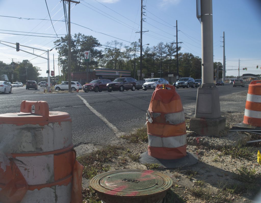 Construction at interchange 91 of the Garden State Parkway in Brick, Oct. 26, 2016. (Photo: Daniel Nee)