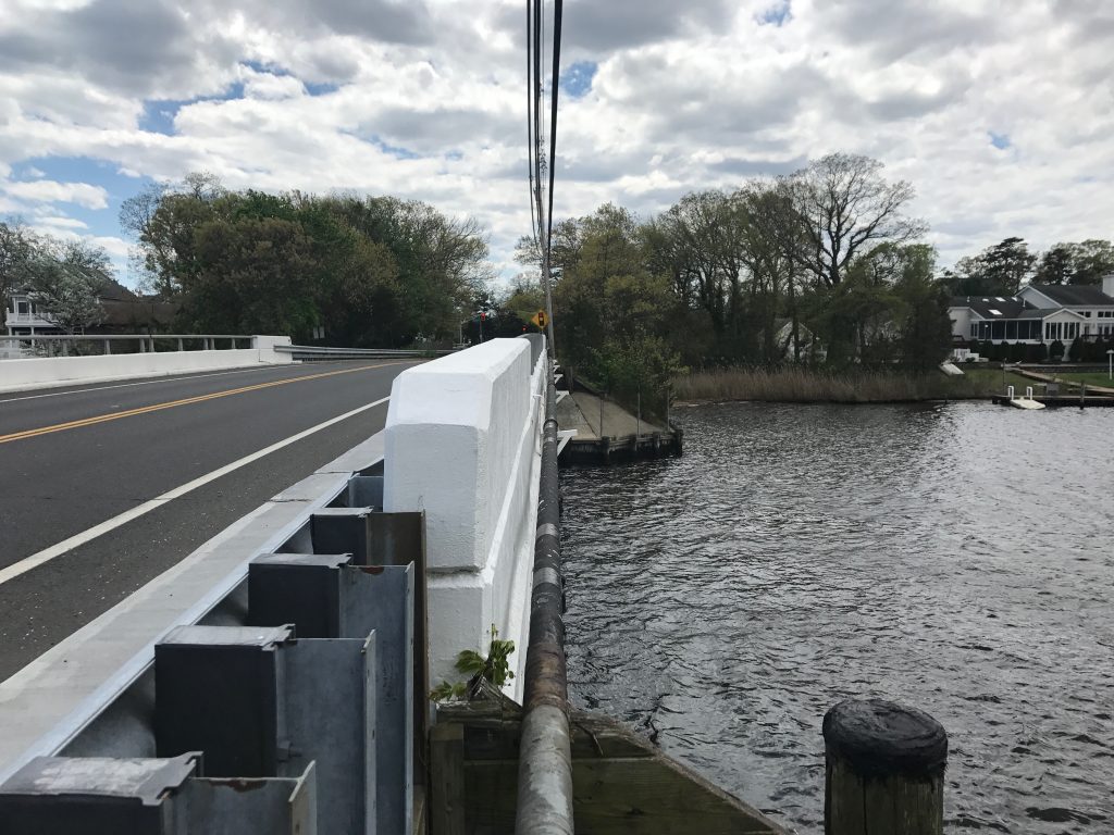 A vehicle traverses the Midstreams Bridge in Brick. (Photo: Daniel Nee)