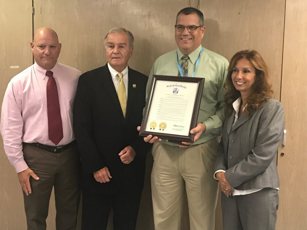  Brick School Superintendent Mr. Dennis Filippone,  Assemblyman Dave Wolfe,  Gary Paxton and Principal Alyce Anderson