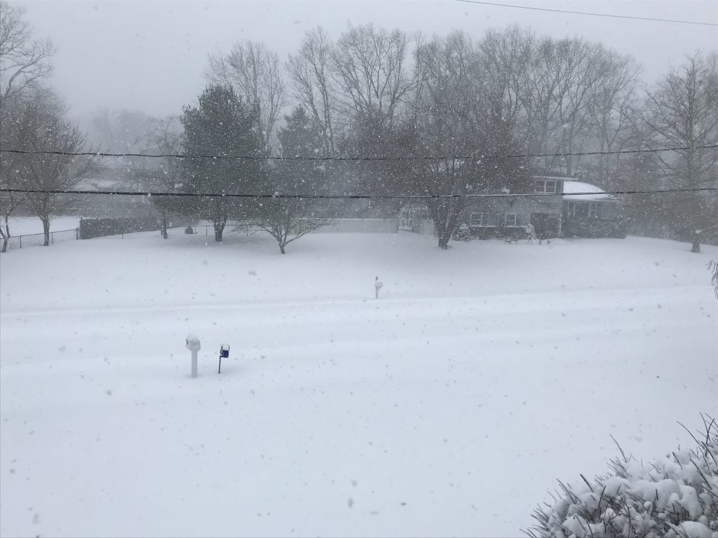Snow piles up during the Jan. 4, 2018 blizzard. (Photo: Daniel Nee)