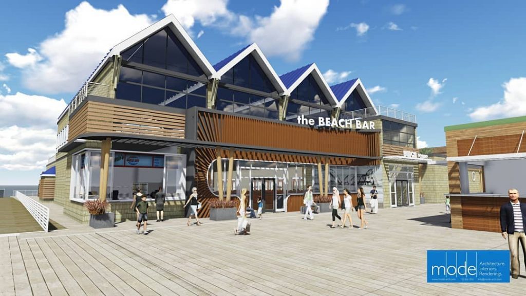 A rendering of the Beach Bar, recently approved by the Seaside Heights planning board. (Credit: MODE Architects)