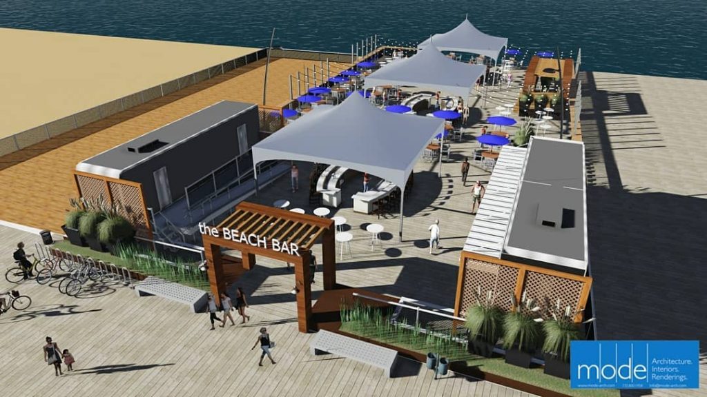 A rendering of the Beach Bar, recently approved by the Seaside Heights planning board. (Credit: MODE Architects)