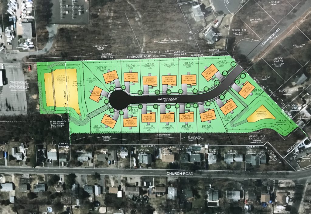 Plans showing homes proposed for a 6.2-acre plot owned by the Pioneer Hose Fire Company. (Photo: Daniel Nee)