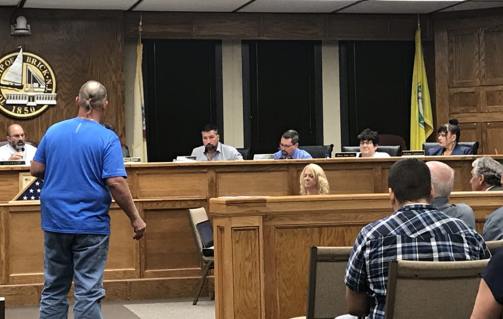 Glenn Tilton addresses the Brick planning board. Photo: Daniel Nee