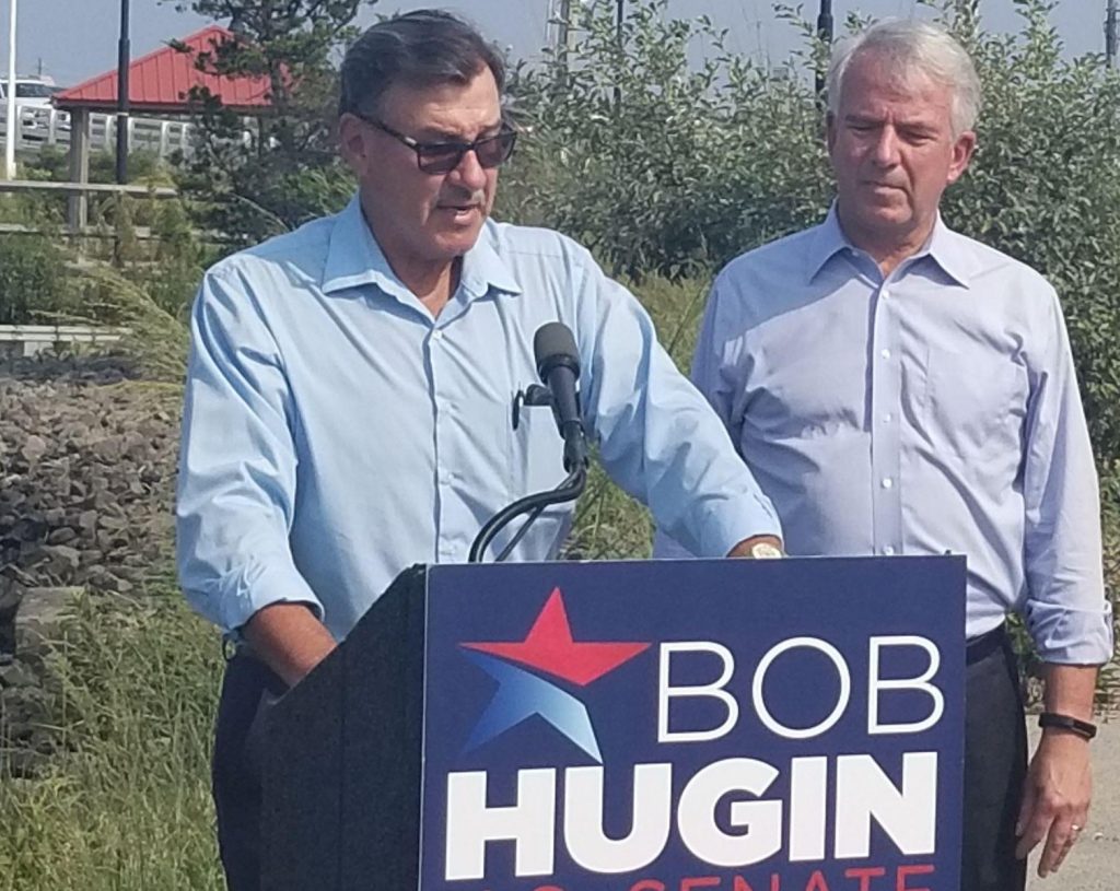 Brick Councilman Jim Fozman and U.S. Sen. candidate Bob Hugin. (File Photo)