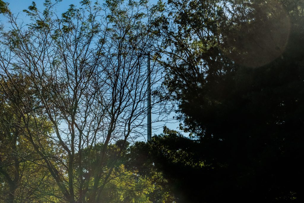 A communications tower along Herbertsville Road in Brick. (Photo: Daniel Nee)