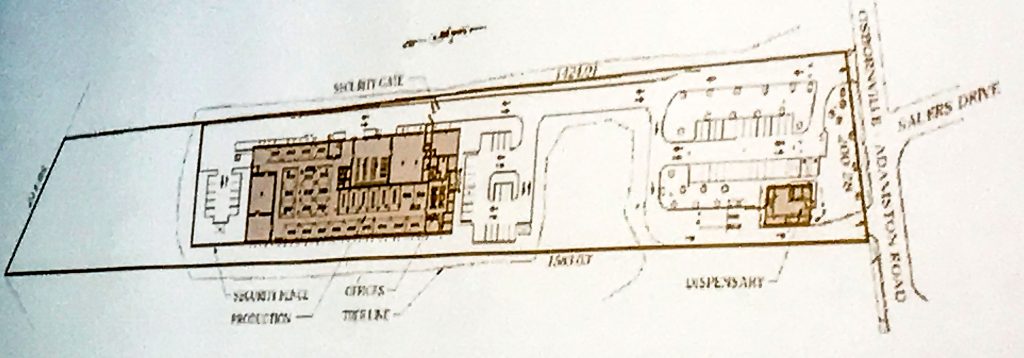 A map of the site plan for a proposed medical marijuana dispensary in Brick. (Photo: Daniel Nee)