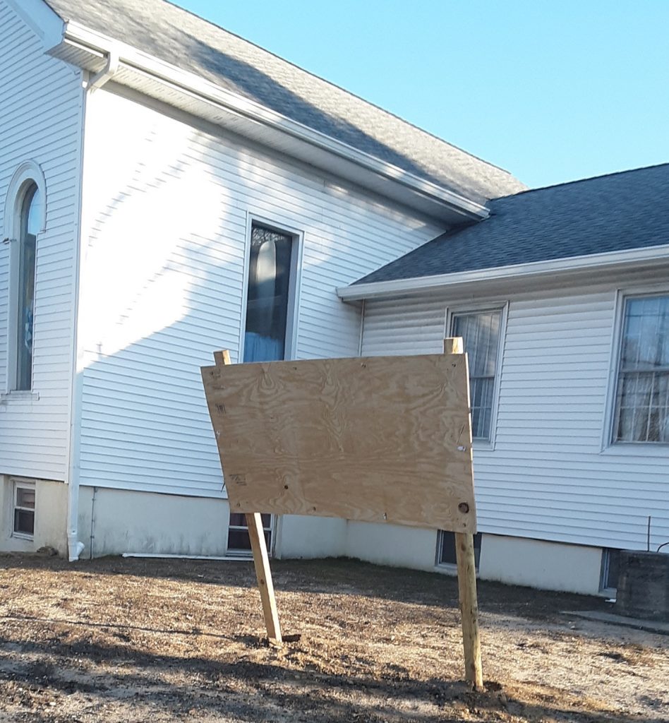 A pro-life banner placed by the Knights of Columbus that was stolen from the Church of Epiphany in Brick. (Supplied Photo)