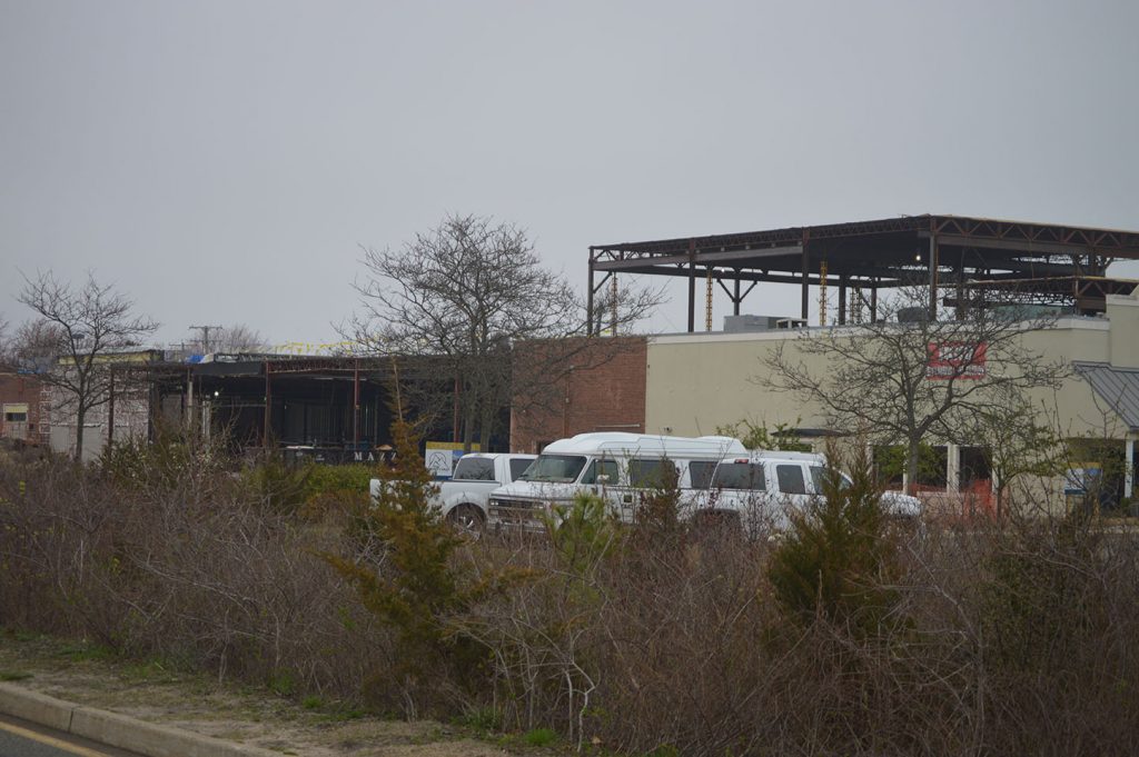 Construction at Brick Plaza, where Trader Joe's will open a supermarket, April 2019. (Photo: Daniel Nee)