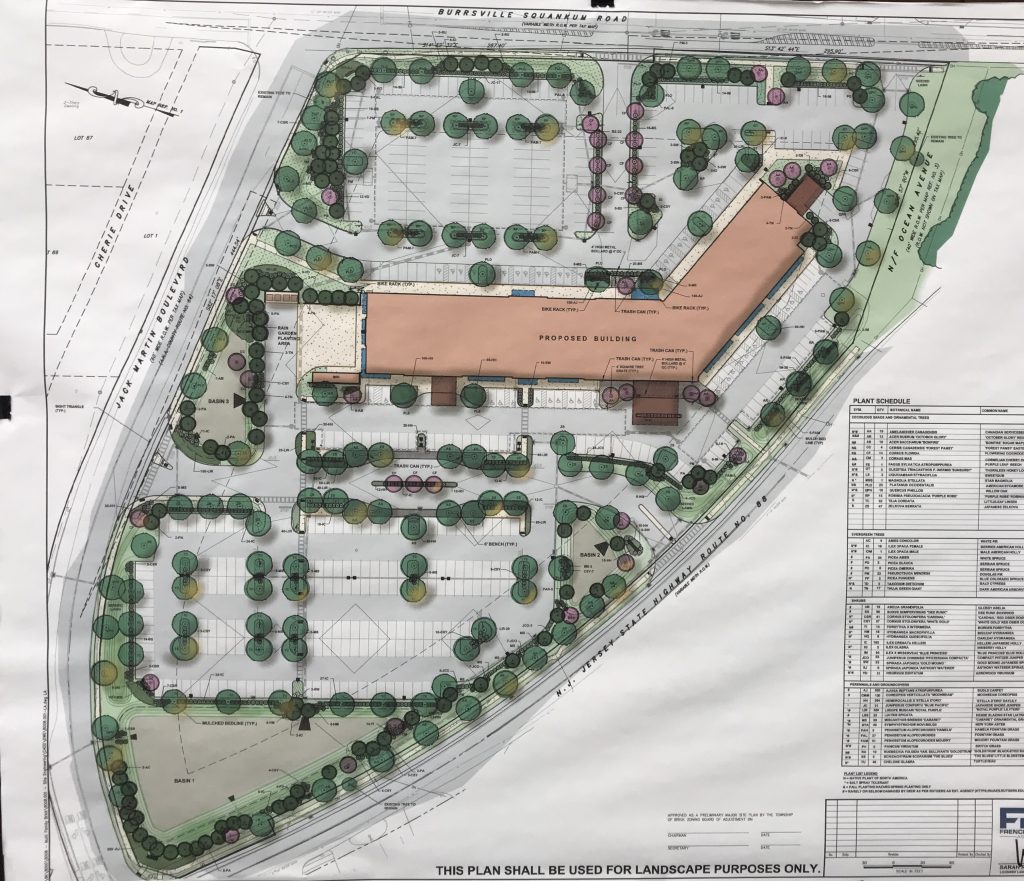 A rendering of a proposed medical facility on the 'triangle lot' in Brick Township. (Photo: Daniel Nee)