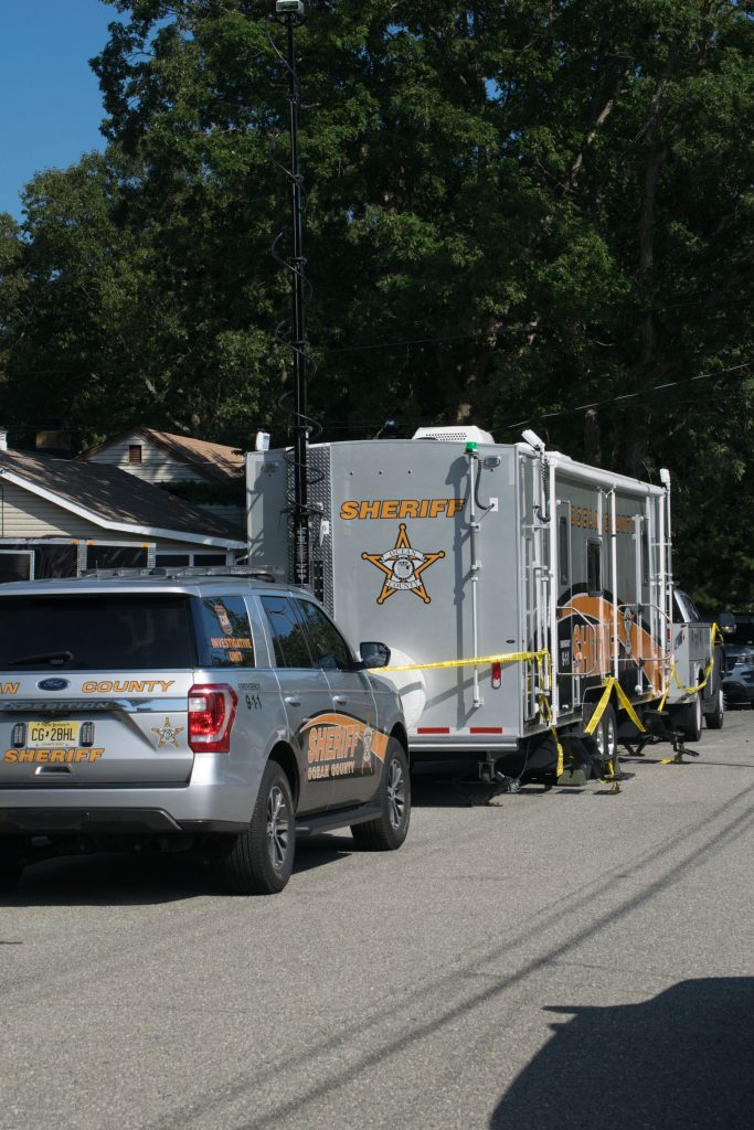 Ocean County Sheriff's Department vehicles outside the site of a suspected homicide in Brick. (Photo: Daniel Nee)
