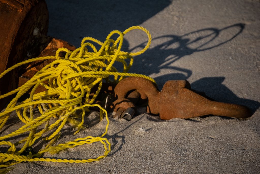 A green lateral buoy washed up on Brick Beach III, Sept. 22, 2020. (Photo: Daniel Nee)