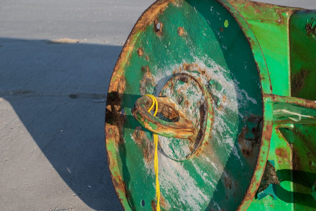 A green lateral buoy washed up on Brick Beach III, Sept. 22, 2020. (Photo: Daniel Nee)