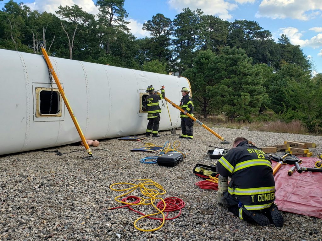 Brick first responders and those from neighboring towns carry out the Operation Chaos training exercise, Oct. 2020. (Photo: Brick Twp. Police)
