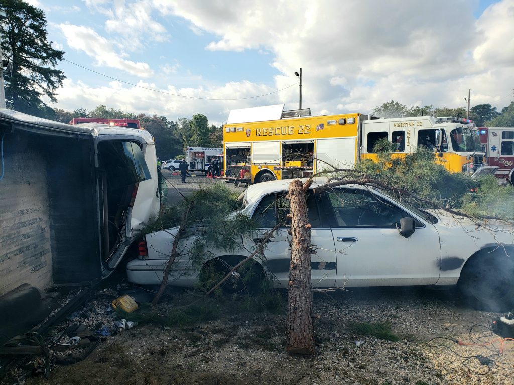 Brick first responders and those from neighboring towns carry out the Operation Chaos training exercise, Oct. 2020. (Photo: Brick Twp. Police)