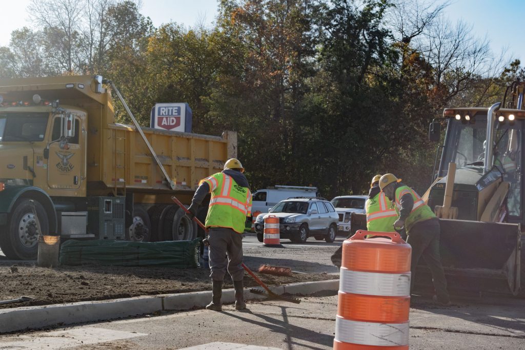 Construction on Burnt Tavern Road in Brick Township, Nov. 2020. (Photo: Daniel Nee)