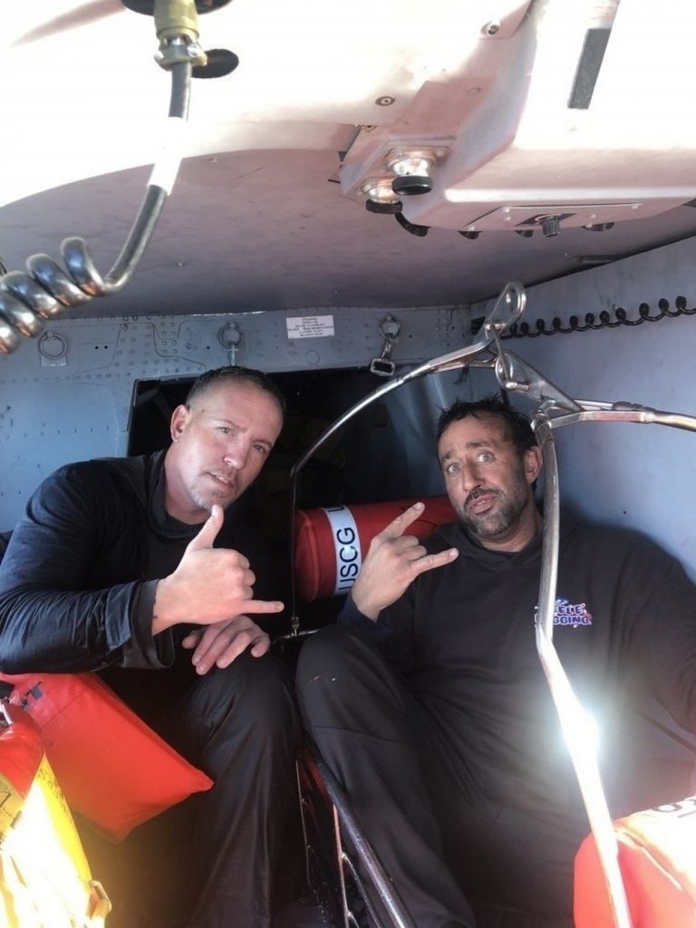 The U.S. Coast Guard rescues anglers from a burning boat off Ocean County, Nov. 5, 2020. (Photo: USCG)