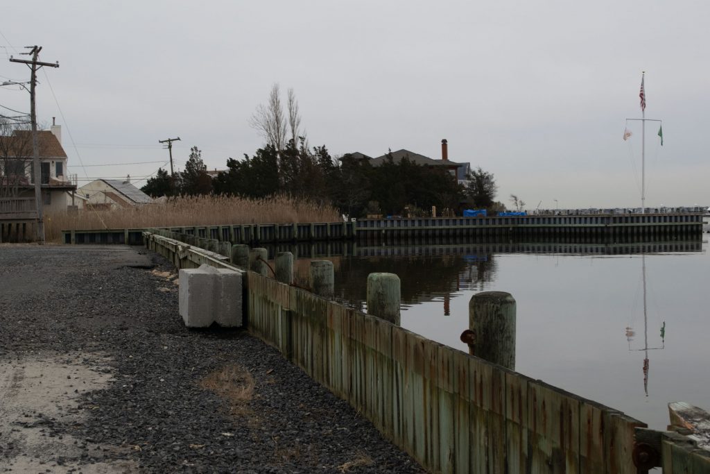 The bulkhead along Rochester Drive, Brick, N.J., Jan. 2021. (Photo: Daniel Nee)