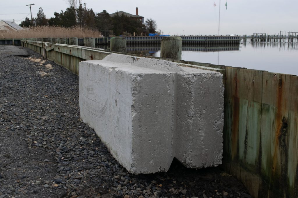 The bulkhead along Rochester Drive, Brick, N.J., Jan. 2021. (Photo: Daniel Nee)