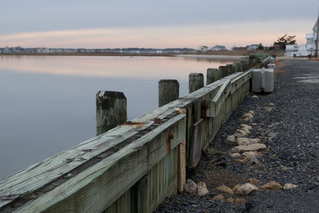The bulkhead along Rochester Drive, Brick, N.J., Jan. 2021. (Photo: Daniel Nee)