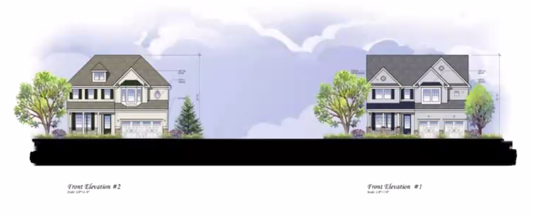 A rendering of the 14-home development proposed off Herbertsville Road, May 2021. (Screenshot)