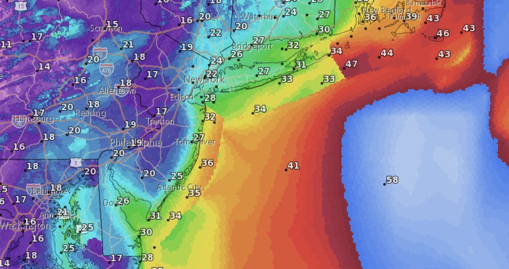 Forecast wind speeds, Wednesday morning, Oct. 27, 2021. (Credit: NWS)