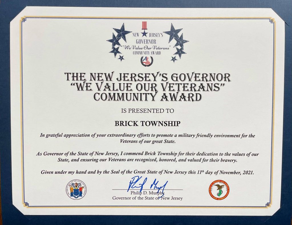 Brick's Veterans Service Award