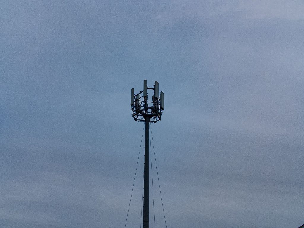 A mobile communications cell tower on Route 35. (Photo: Daniel Nee)