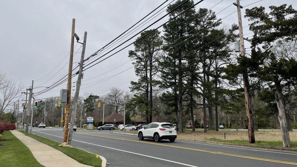 The 'triangle lot' in Brick Township, where a 200-bed assisted living facility is proposed, April 2022. (Photo: Daniel Nee)