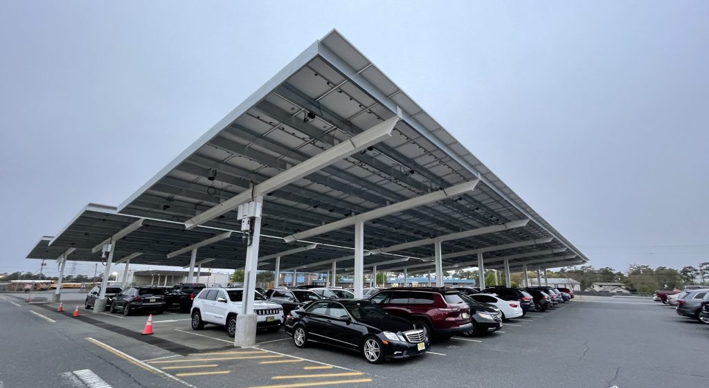 The new solar array built at Brick Township High School, May 2022. (Photo: Daniel Nee)