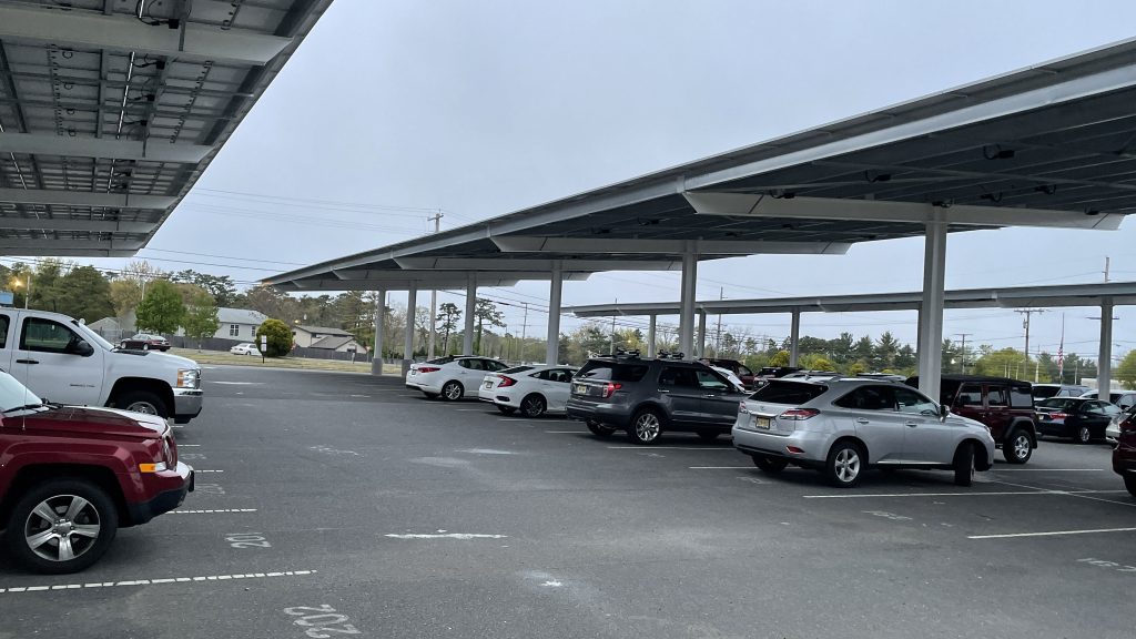 The new solar array built at Brick Township High School, May 2022. (Photo: Daniel Nee)