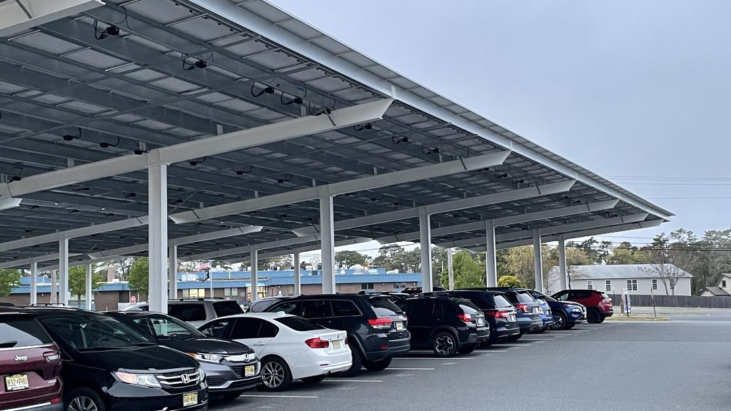The new solar array built at Brick Township High School, May 2022. (Photo: Daniel Nee)