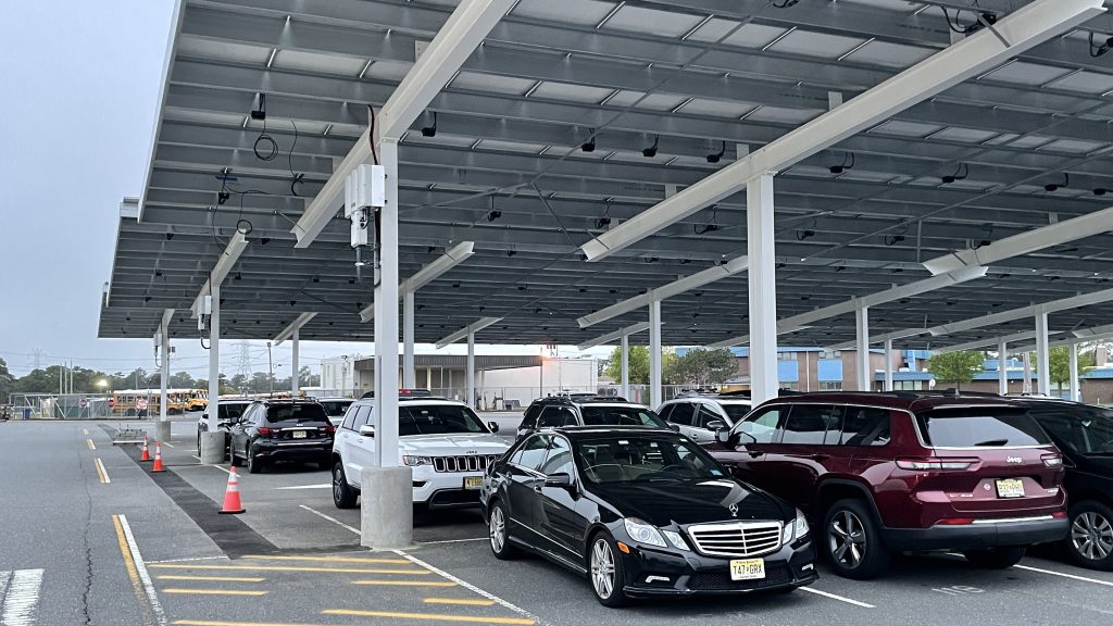 The new solar array built at Brick Township High School, May 2022. (Photo: Daniel Nee)