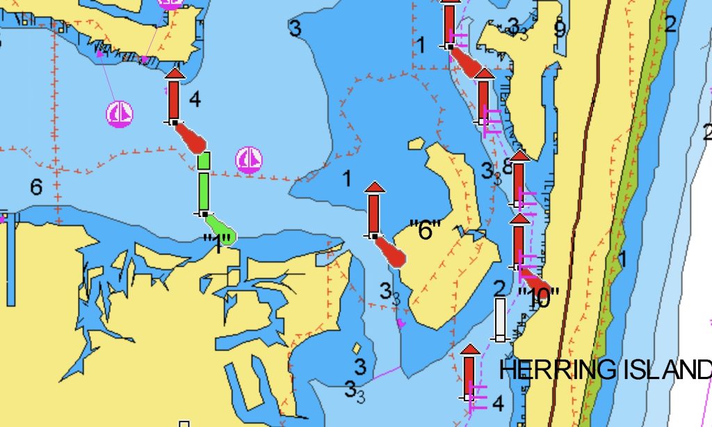 The channel near Gunner's Ditch, Brick, N.J., Aug. 2, 2022. (Credit: Navionics)