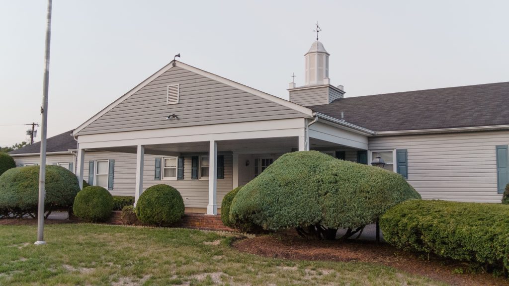 The proposed location for Temple Beth Or, in the former Laurelton Funeral Home building, Brick, N.J., Sept. 2022. (Photo: Daniel Nee)