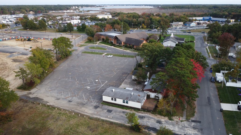 An aerial view of St. Thomas Lutheran Church and the proposed site of Temple Beth Or, Brick, N.J. (Photo: Daniel Nee)